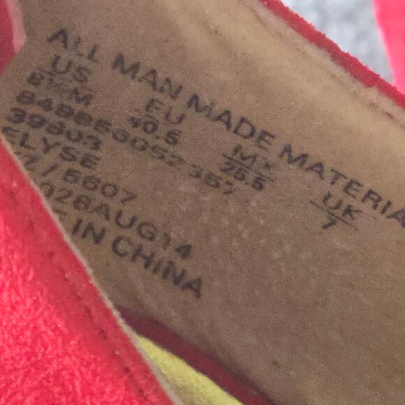 Bongo Elyse Red Suede Bow Cutout Heels Womens 8.5M Platform Pump - Picture 2 of 7